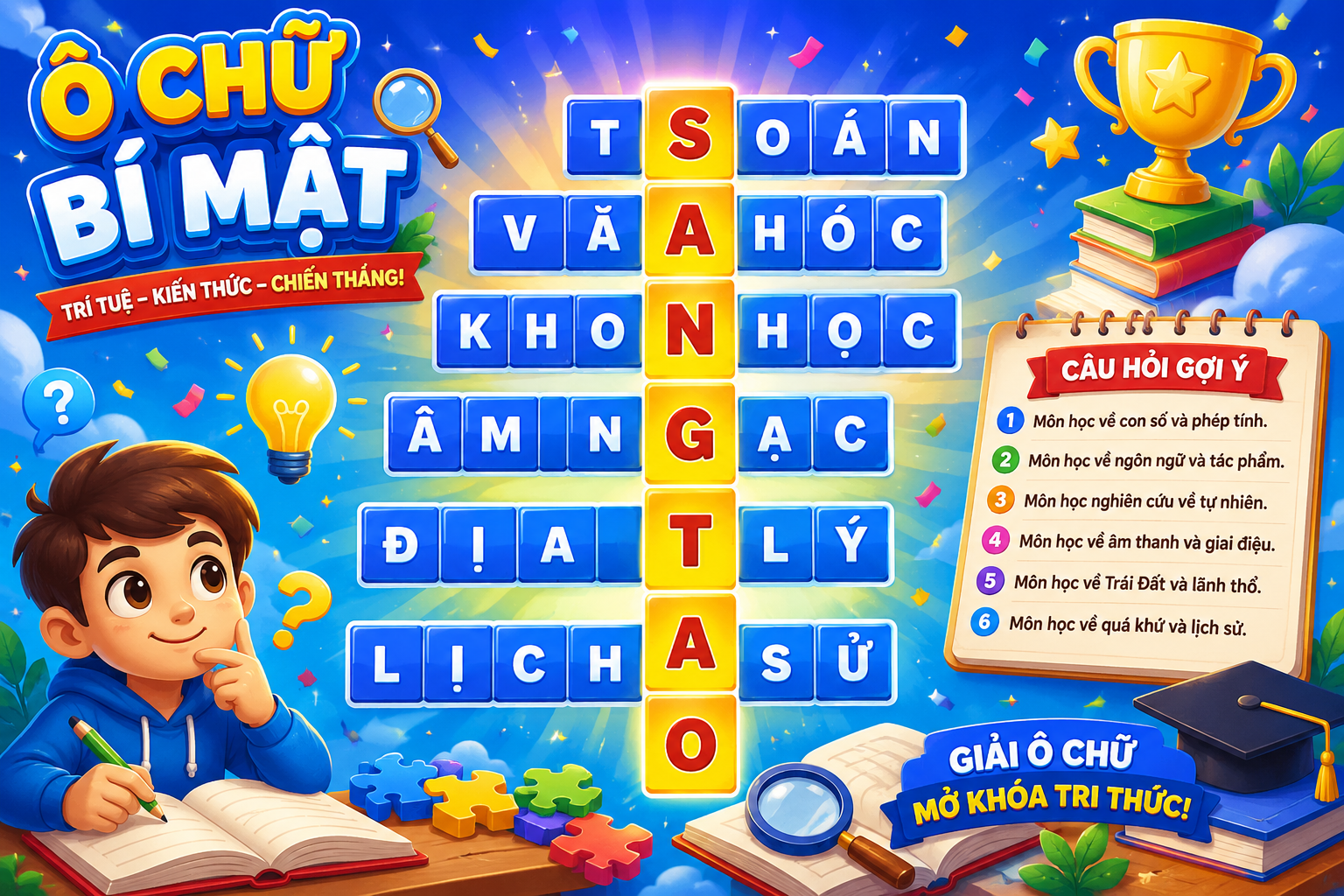 Ô chữ nhiều màu sắc trong hoạt động học tập
