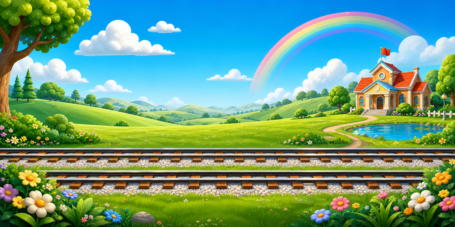 Đường ray trong game Đoàn Tàu Tri Thức