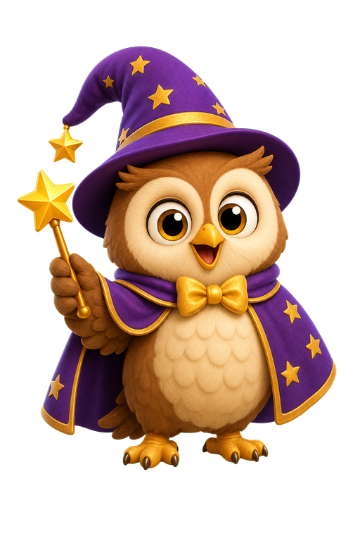Mascot cú mèo trong game Lật thẻ bí mật